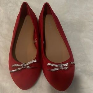 Torrid Red Shoes Flats With Bow Detail Size 10WW
